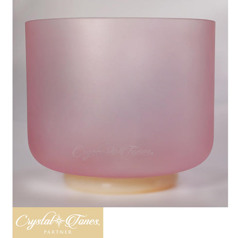 Rare 8" D Advanced Selenite Pink Aura Gold Alchemy™ Crystal Tones Singing Bowl